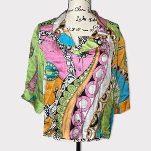 Zoenne Etoile Du Monde Vibrant Retro Theme Blouse | 3
